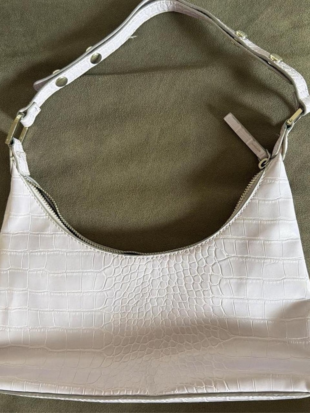 Mango MNG Croc-Embossed Shoulder Bag